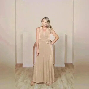 Revelry Champagne Halter Neck Wedding Dress